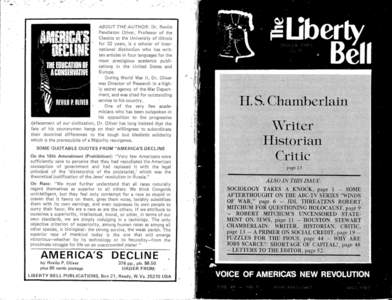 ABOUT THE AUTHOR: Dr. Revilo Pendleton Oliver, Professor of the Classics at the University of Illinois for 32 years, is a scholar of international distinction who has written articles in four languages for the most • p