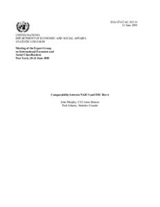 ESA/STAT/AC[removed]June 2005 UNITED NATIONS DEPARTMENT OF ECONOMIC AND SOCIAL AFFAIRS STATISTICS DIVISION Meeting of the Expert Group