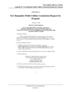 DECEMBER 2008 ICE STORM Appendix H - New Hampshire Public Utilities Commission Request for Proposal APPENDIX H  New Hampshire Public Utilities Commission Request for