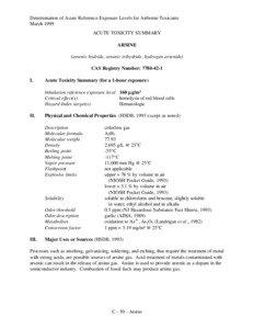 Determination of Acute Reference Exposure Levels for Airborne Toxicants March 1999 ACUTE TOXICITY SUMMARY