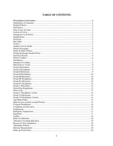 TABLE OF CONTENTS: Miscellaneous Information .............................................................................................................. 4 Distribution of Literature ...................................