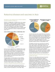 VACCINE ACCESS AND DELIVERY  Rotavirus disease and vaccines in Asia ROTAVIRUS IS THE LEADING CAUSE OF SEVERE DIARRHEA IN ASIAN CHILDREN <5 YEARS OLD