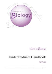 School of  B iology Undergraduate Handbook