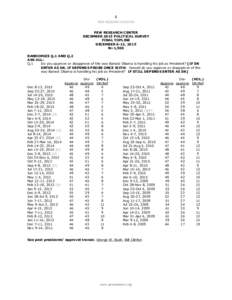 1 PEW RESEARCH CENTER PEW RESEARCH CENTER DECEMBER 2015 POLITICAL SURVEY FINAL TOPLINE DECEMBER 8-13, 2015