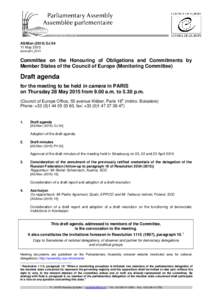 AS/MonOJMay 2015 amonoj04_2015 Committee on the Honouring of Obligations and Commitments by Member States of the Council of Europe (Monitoring Committee)