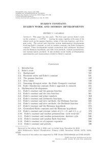 Euler’s constant: Euler’s work and modern developments