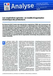 Analyse  CENTRE D’ÉTUDES ET DE PROSPECTIVE — bre 2011