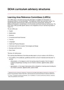 QCAA Curriculum advisory structures
