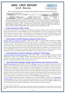 ARES J-REIT REPORT vol.18 MayNote: The US dollar figures are converted from the Japanese yen amounts at the rate of 82 yen/dollar.