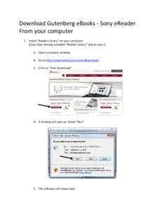 Microsoft Word - Download Gutenberg eBooks onto Sony eReader