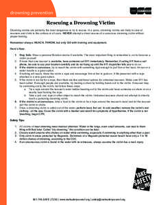 drowning prevention  Safety Checklist Rescuing a Drowning Victim