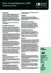 Water Fittings Regulations 1999 Code of practice Introduction The Water Supply (Water Fittings) RegulationsSI 1148, amendment SIexist to prevent