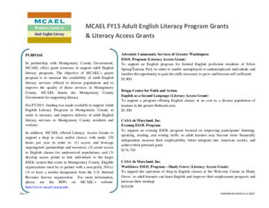 Human behavior / Linguistics / Knowledge / Socioeconomics / English as a foreign or second language / Family literacy / Literacy Florida! / Virginia Literacy Foundation / Reading / Literacy / Education