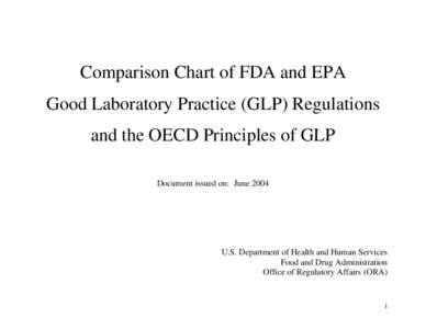 Comparison Chart of FDA and EPA