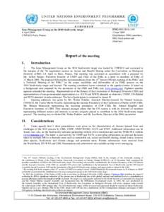 Issue Management Group on the 2010 biodiversity target 8 April 2009 UNESCO Paris, France EMG/IMG2010[removed]June 2009
