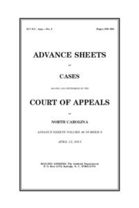 211 N.C. App.—No. 2  Pages[removed]Judicial Standards Commission Advisory Opinions