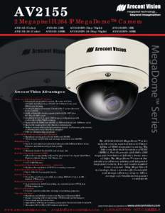 AV2155 2 Megapixel H.264 IP MegaDome™ Camera AV2155 (Color) AV2155-16 (Color)  AV2155-1HK