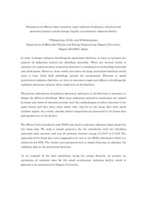 Estimation of effective dose caused by stray radiation of photons, electrons and positrons around a small storage ring for a s