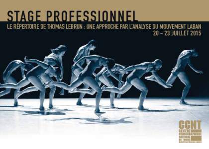 STAGE PROFESSIONNEL LE RÉPERTOIRE DE THOMAS LEBRUN : UNE APPROCHE PAR L’ANALYSE DU MOUVEMENT LABANJUILLET 2015  Intervenants :