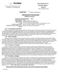 ..... ViroStat  Immunochemicals for Infectious Disease  P.O. Box 8522 Portland, Maine 04104