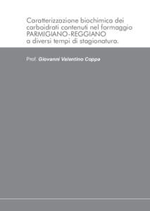 Caratterizzazione biochimica dei carboidrati contenuti nel formaggio PARMIGIANO-REGGIANO a diversi tempi di stagionatura. Prof. Giovanni Valentino Coppa