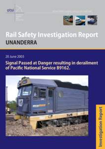 Rail Safety Investigation - Unanderra  safe and reliable transport services for new south wales Rail Safety Investigation Report UNANDERRA