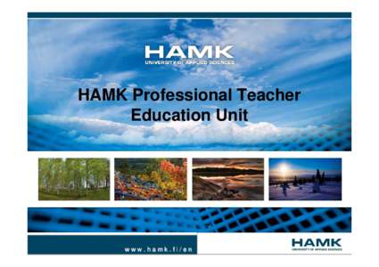 Teacher education / HAMK University of Applied Sciences / Bachelor of Education / Vocational education