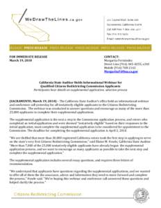 FOR IMMEDIATE RELEASE March 19, 2010 CONTACT: Margarita Fernández Direct Line[removed], x343