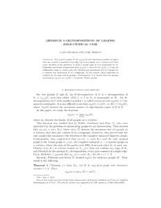 MINIMUM H-DECOMPOSITIONS OF GRAPHS: EDGE-CRITICAL CASE ¨ LALE OZKAHYA AND YURY PERSON Abstract. For a given graph H let φH (n) be the maximum number of parts