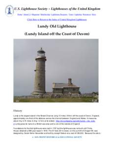 Lundy / Micronations / Lighthouse / Landmark Trust / Daniel Asher Alexander / Ilfracombe / Devon / Counties of England / United Kingdom