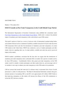 IOSCO Consults on Post-Trade Transparency in the Credit Default Swaps Market