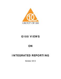 G100 VIEWS ON INTEGRATED REPORTING October 2012  1.