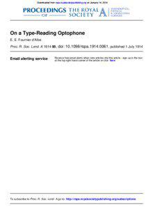 Downloaded from rspa.royalsocietypublishing.org on January 14, 2014  On a Type-Reading Optophone