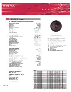 DELTA[removed]ohm) For all high power bass applications including bass guitar. Nominal Basket Diameter