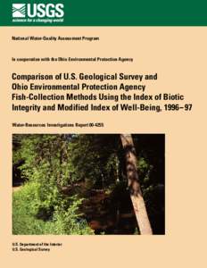 National Water-Quality Assessment Program  In cooperation with the Ohio Environmental Protection Agency Comparison of U.S. Geological Survey and Ohio Environmental Protection Agency