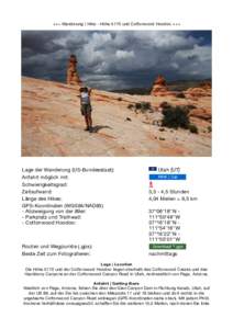 +++ Wanderung | Hike - Höhe 5770 und Cottonwood Hoodoo +++  Lage der Wanderung (US-Bundesstaat): Anfahrt möglich mit: Schwierigkeitsgrad: Zeitaufwand: