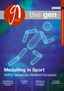 SEPTEMBER  Medalling in Sport GMOs: Genetically Modified Olympians Reconfiguring Interdisciplinary