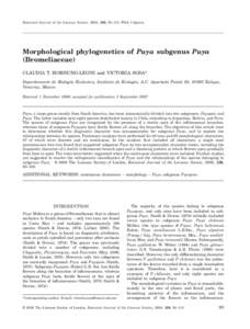 Morphological phylogenetics of Puya subgenus Puya (Bromeliaceae)
