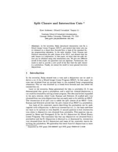 Split Closure and Intersection Cuts ? Kent Andersen Gerard Cornuejols Yanjun Li Graduate School of Industrial Administration Carnegie Mellon University, Pittsburgh, PA, USA fkha,gc0v,[removed]