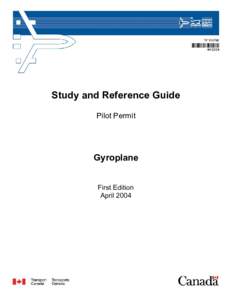 Study and Reference Guide Pilot Permit Gyroplane First Edition April 2004