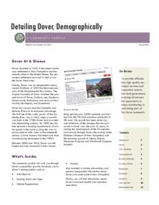 Detailing Dover, Demographically A COMMUNITY PROFILE January 2014 Statistics from Calendar Year 2013