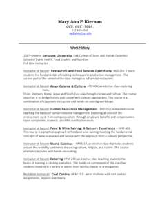 Microsoft Word - Kiernan CV 2015.docx