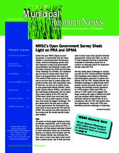 Municipal  Research News Spring 2014