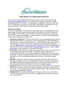 Microsoft Word - Reuse Alliance - Guide to a Zero Waste Holiday.doc