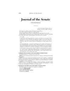 1026  JOURNAL OF THE SENATE Journal of the Senate TWENTIETH DAY