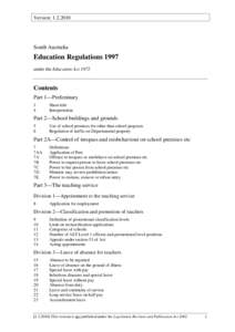 Version: [removed]South Australia Education Regulations 1997 under the Education Act 1972