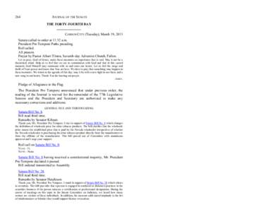 77th[removed]Session Journal - (Tuesday), March 19, [removed]SENATE DAILY JOURNAL		THE FORTY-FOURTH DAY