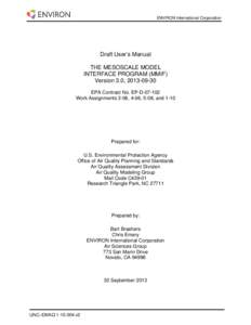 ENVIRON International Corporation  Draft User’s Manual THE MESOSCALE MODEL INTERFACE PROGRAM (MMIF) Version 3.0, [removed]