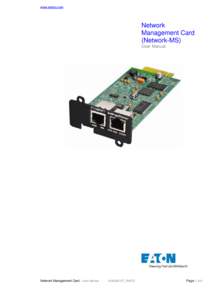 www.eaton.com  Network Management Card (Network-MS) User Manual
