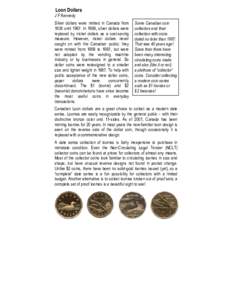 Numismatics / Coins of Canada / Loonie / Coins of the Canadian dollar / Proof coinage / Dollar coin / Nickel / Toonie / United States dollar / Coins of the United States / Coins / Currency